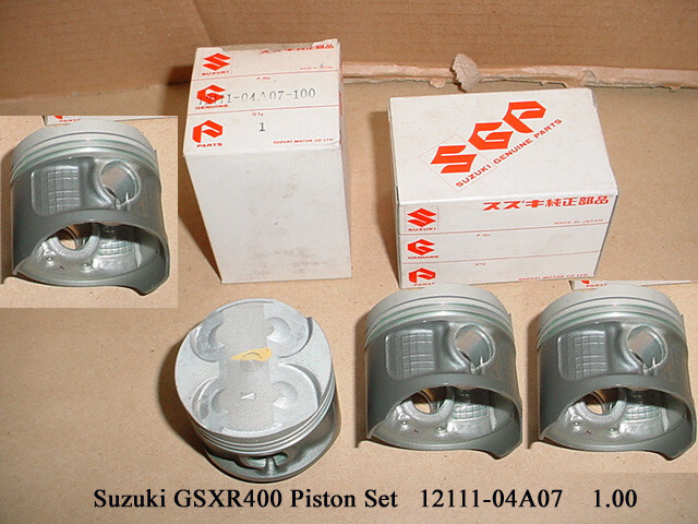 Suzuki GSX-R400 Piston 1.00 x4 NOS GSXR400 OVERSIZE PISTONS