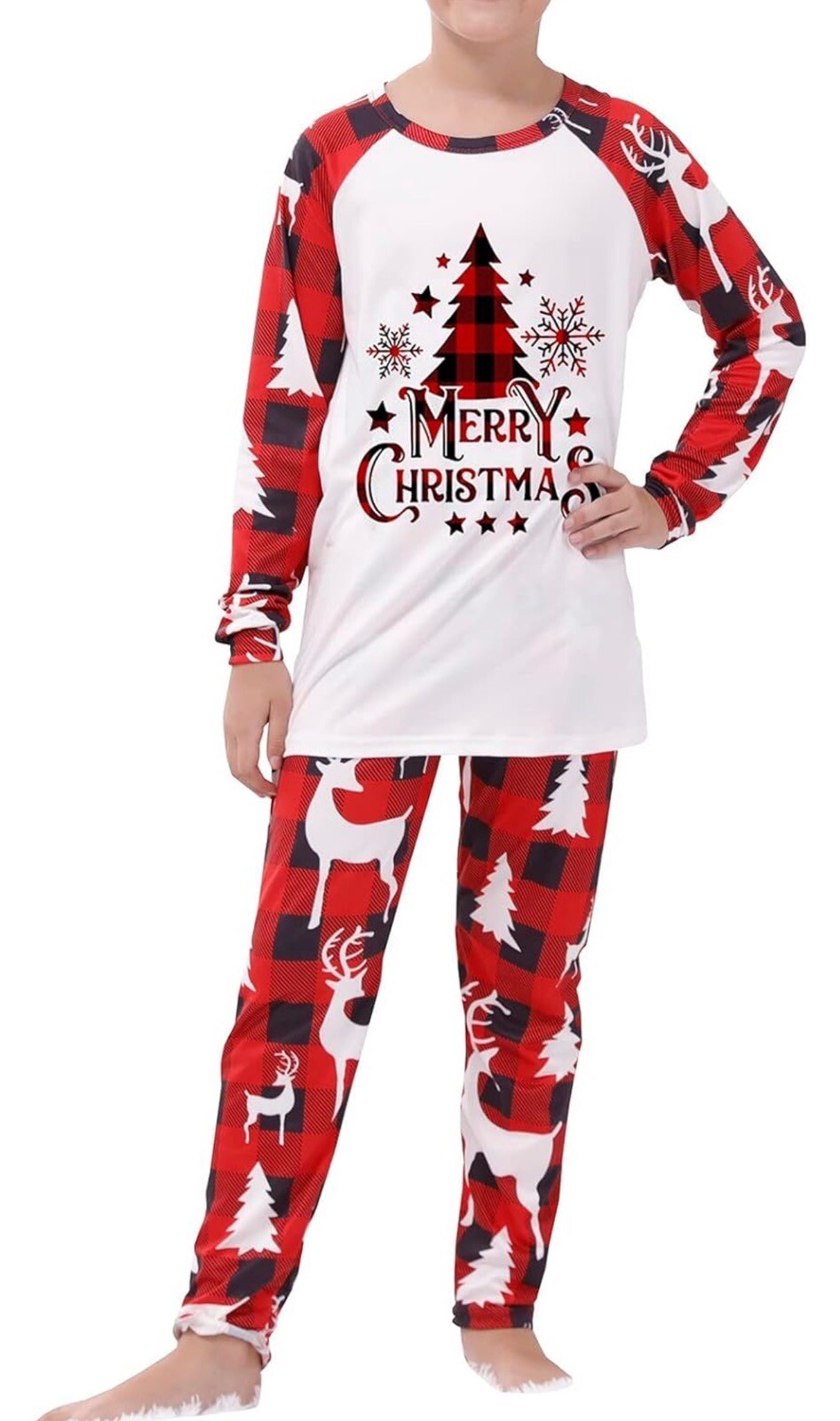 Men’s Christmas Pyjamas Reindeer & 🎄 , UK Size Large, Festive