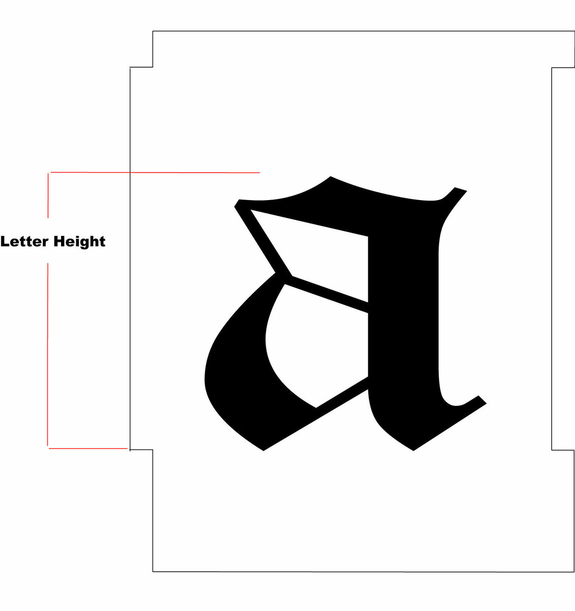 AL-LOE Old English - Alphabet Stencil Lowercase