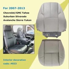 For 2007-2014 Chevy Silverado 1500 2500 Driver Side Leather Seat Cover Gray 2PCS