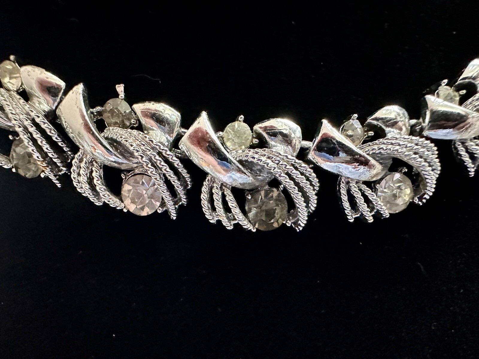 Vintage Signed Coro Rhinestone Statement Necklace - image 4