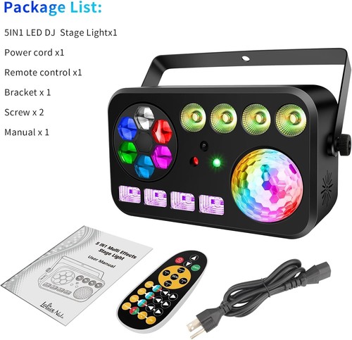 Professional 5-in-1 DJ Party Lights - Remote & Sound Activated for Performances - Picture 9 of 9