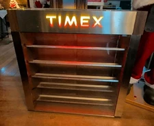 1973 Huge MOTION LIGHT Timex Watch Store Display Case Cabinet Vtg Rare Sign Ad