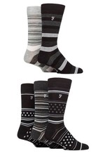 Image of Farah Men’s 5 Pack Bamboo Pattern Socks – Embroidered Logo (UK 6-11)