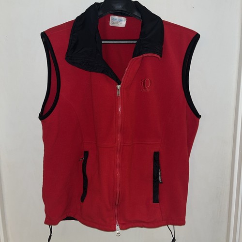 Vtg Pearl Izumi Men’s Red Full Zip Polyester Fleece Vest Size XL Zipper Pockets