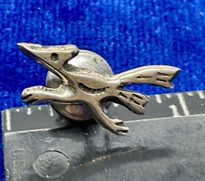 A Vintage Silver Roadrunner Tie Tac.Hand Stamped. Good Condition.