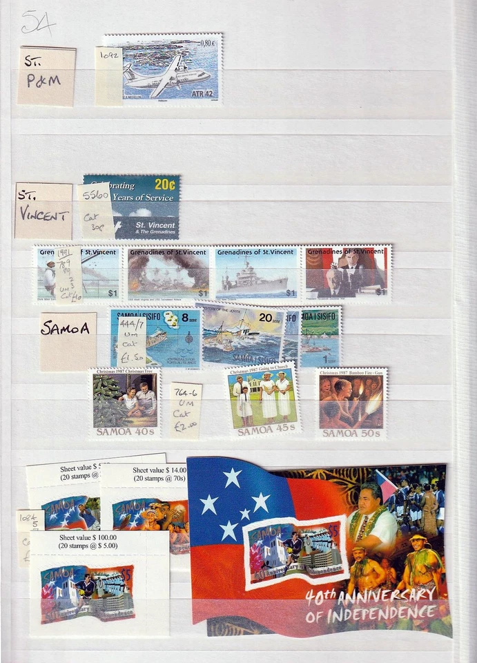 St Helena Kitts Samoa Aviation Air Military MNH (Apx 45)Goy 850 - Image 2 of 2