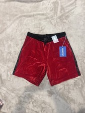 Chubbies Mens Velvet Lounge Shorts Size Medium Drawstring Red / Black New NWT