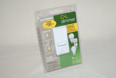Lutron C L Dimmer & Switch- For: LED, CFL, Halogen & More-New/Sealed Pkg