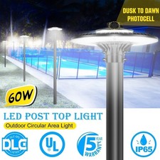 60W Led Circular Area Light Dusk to Dawn with Photocell Outdoor Post Top Lights