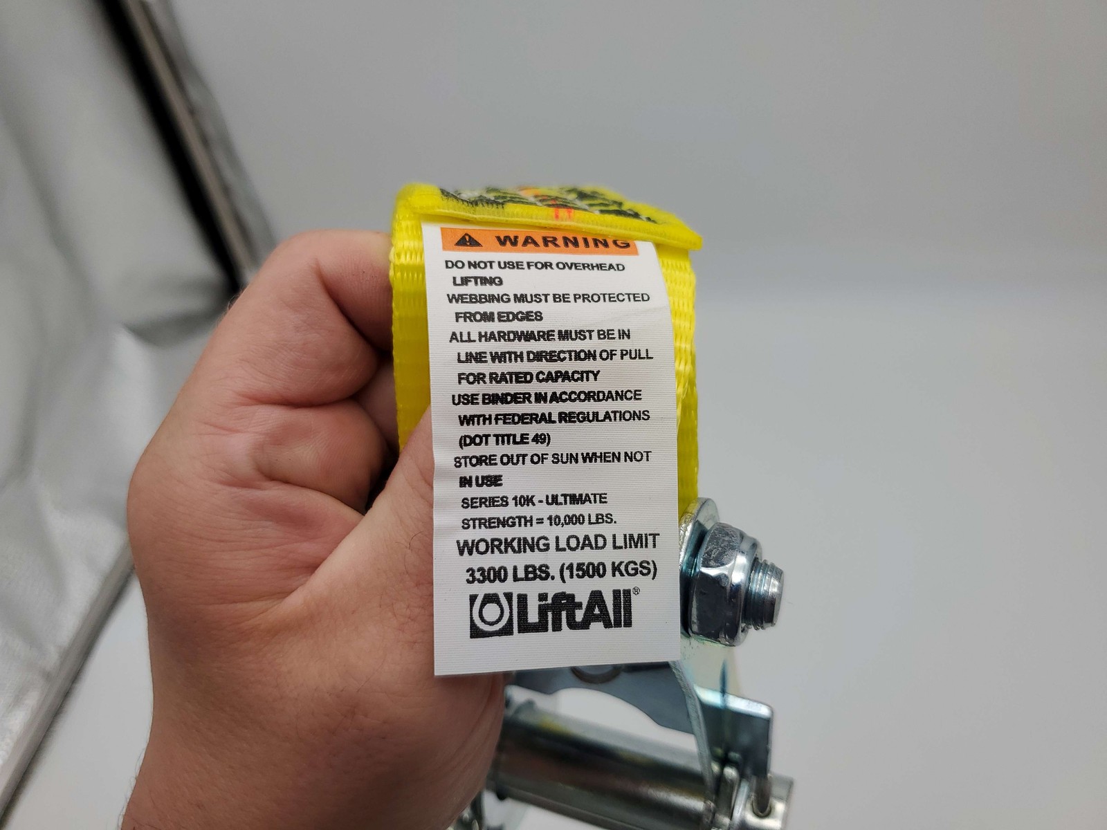 LiftAll 2" 10k Ratchet Strap Tiedown Fixed U-Hook 1" OAL 3300 lb Working UH10Y