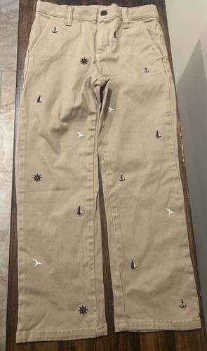 NWOT Boy's Janie and Jack Size 6 Nautical Embroidered Khaki Pants - Picture 3 of 8