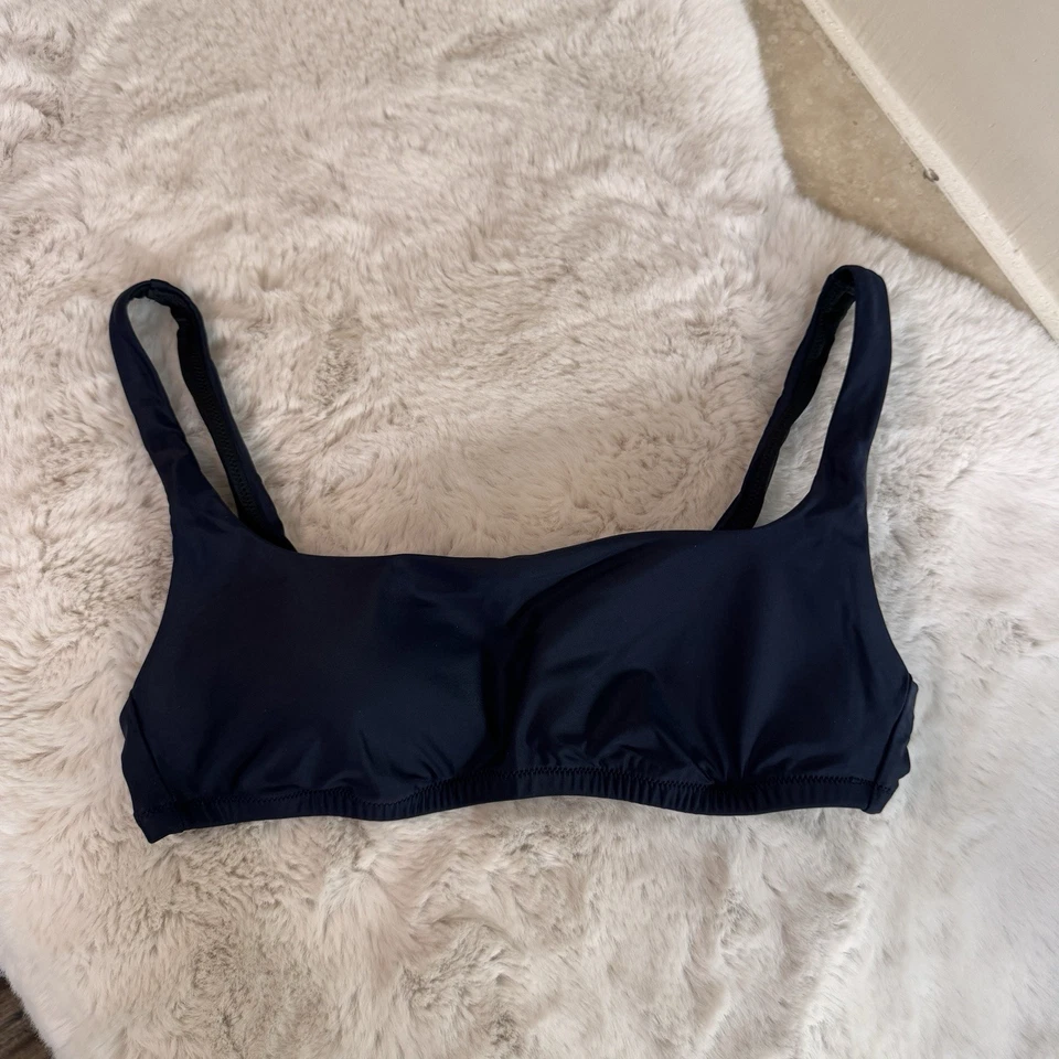 J Crew Navy Blue Square Neck Bikini Top Womens Size M - Image 4 of 4