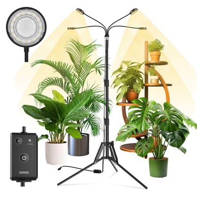 SANSI LED Grow Light for Indoor Plants 40W Full Spectrum with Stand Timer Dimmer
