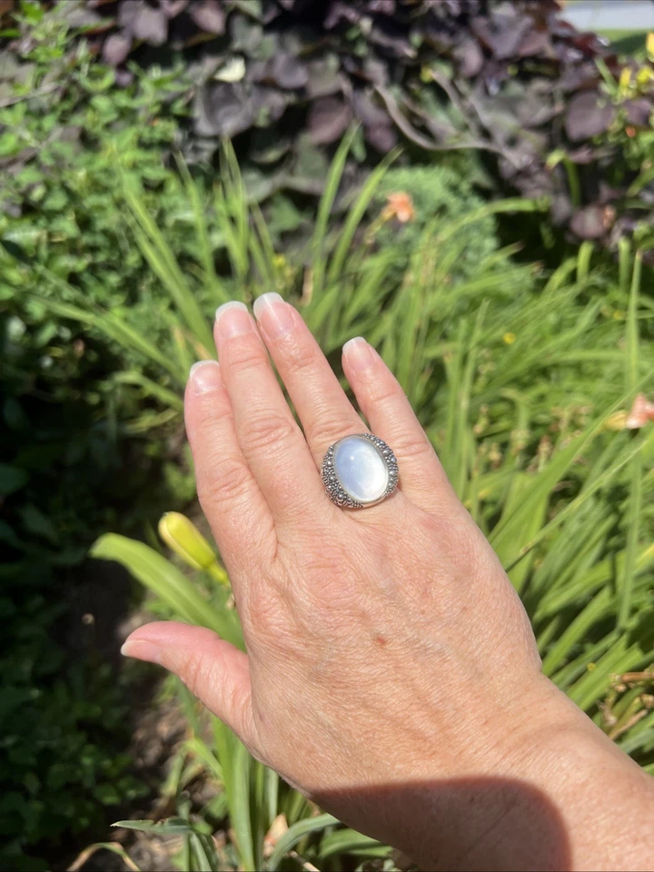 Anillo Michael Dawkins Noche Estrellada Madreperla Esterlina Talla 7 Foto 2 de 4