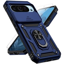 Google Pixel 10 Pro XL Case with Slide Camera Cover Screen Protector Navy Blue