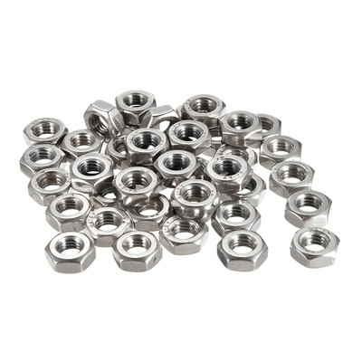 M2.5 Metric Carbon Steel Hexagon Hex Nut Silver Tone 200pcs