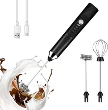 BEoffer Milk Frother Handheld Rechargeable 2000mAH Power Frother Wand Electric F
