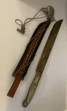 Central America Machete Utility  Knife Leather Sheath Obtained By WWII Solider