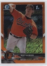 2018 Bowman Chrome Prospects Orange Shimmer Refractor 7/25 Mike Baumann 15av
