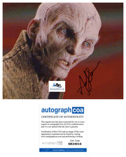 ANDY SERKIS AUTOGRAPH SIGNED 8x10 PHOTO STAR WARS SUPREME LEADER SNOKE ACOA