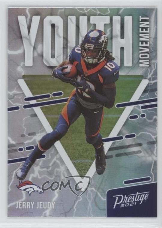 Jerry Jeudy #13 2021 Panini Mosaic Football Autographs No Huddle