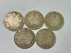 1910 1914 1921 1932 & 34 Canada 5 coin Silver 25 Cents mixed grade lot