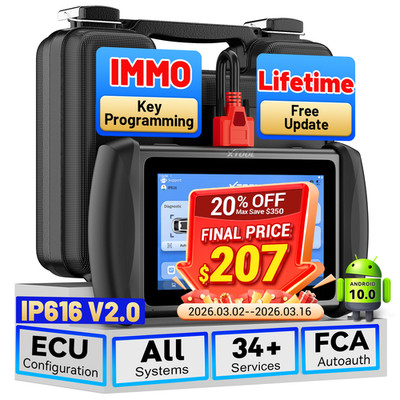 XTOOL IP616 V2.0 OBD2 Scanner Bidirectional Car Key Programmer Diagnostic Tool
