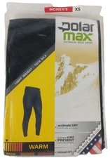 Polar Max Women XS Black Light Weight Tech Silk Base Layer Bottom Tights Relaxed