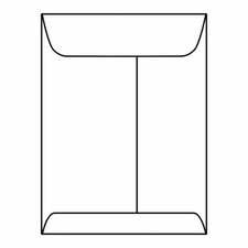Open End Catalog Envelopes, 7-1/2" x 10-1/2", 28 , White Kraft, Center Seam