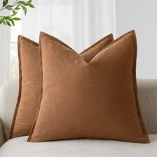 Pack of 2, Decorative Linen Soild Throw Pillow Covers Cushion Case Pillowcase