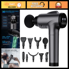 Deep Tissue Massage Gun, Handheld Electric Muscle Massager, 30 Speed, 9 Attachme