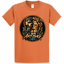 NEW Artbag Ink Clothing JESUS x LION ORANGE Tee Shirt SMALL-4XLARGE MADE IN USA