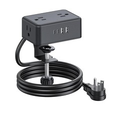 Desk Clamp Power Strip 4AC Outlet 2USB-Ports,2 USB-A Ports,Desktop Tube Edge ...