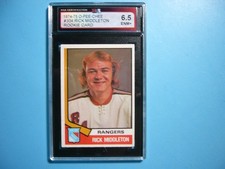 1974/75 O-PEE-CHEE NHL HOCKEY CARD #304 RICK MIDDLETON ROOKIE KSA 6.5 EX/NM+ OPC. rookie card picture