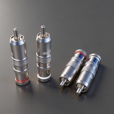 Conector de enchufe RCA de audio HIFI plateado de 4 piezas terminal RCA cable de audio hágalo usted mismo