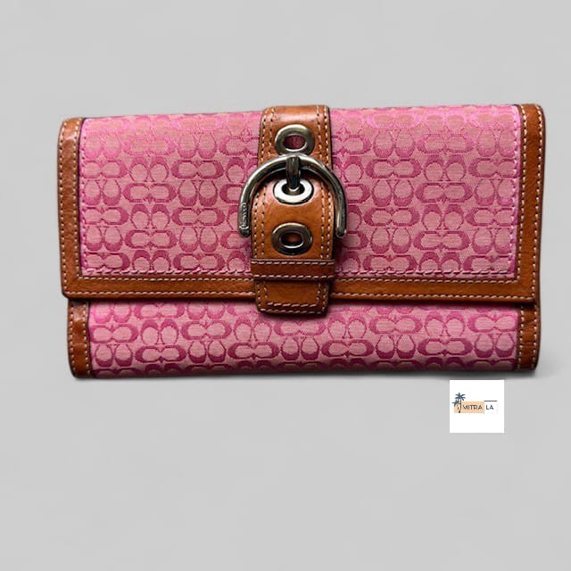 小物 coach pink Soho Signature Flap Wallet Coach Signature Pink Soho Long Wallet | eBay