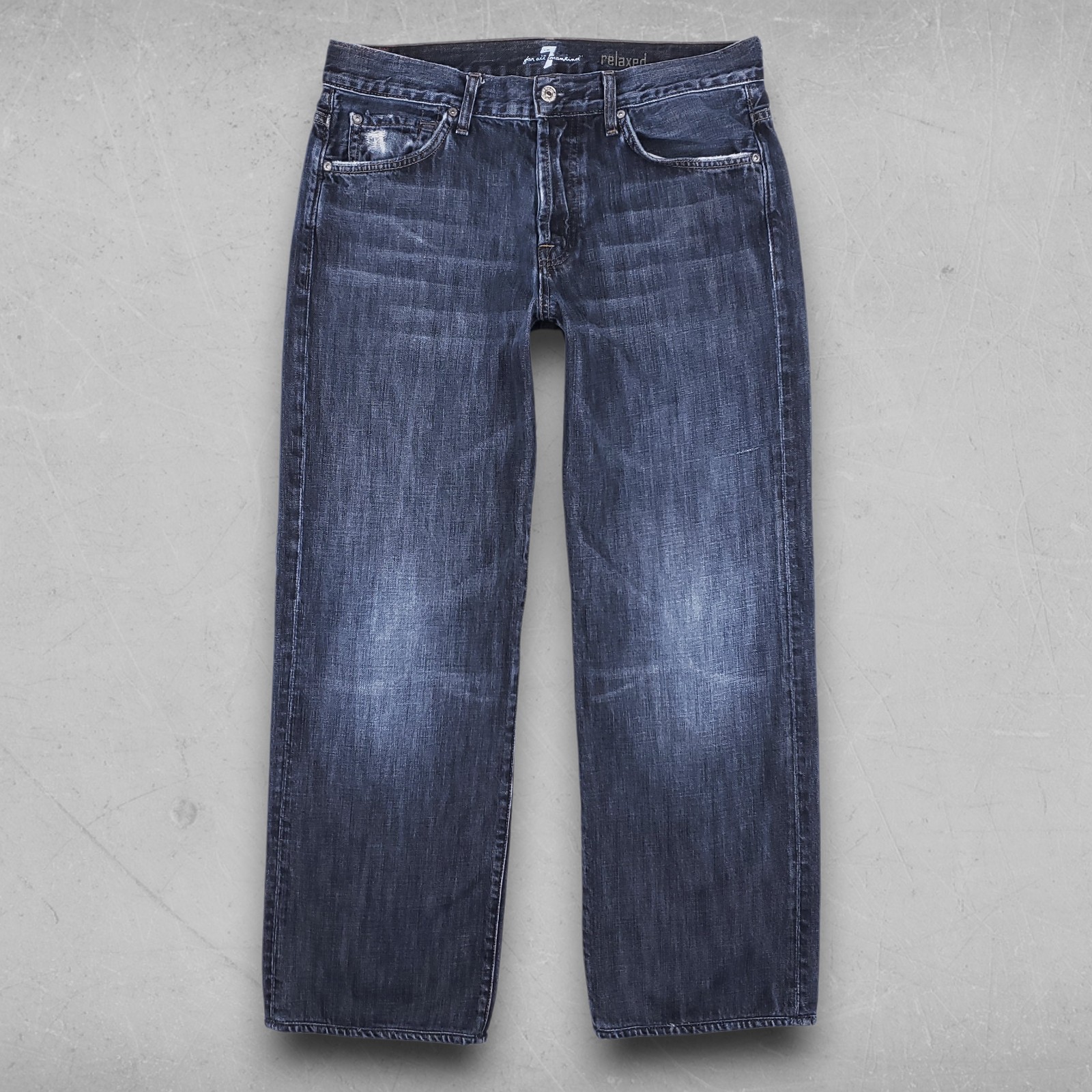 33 Dk Blue Relaxed Wide Leg Button Fly Y2k Casual
