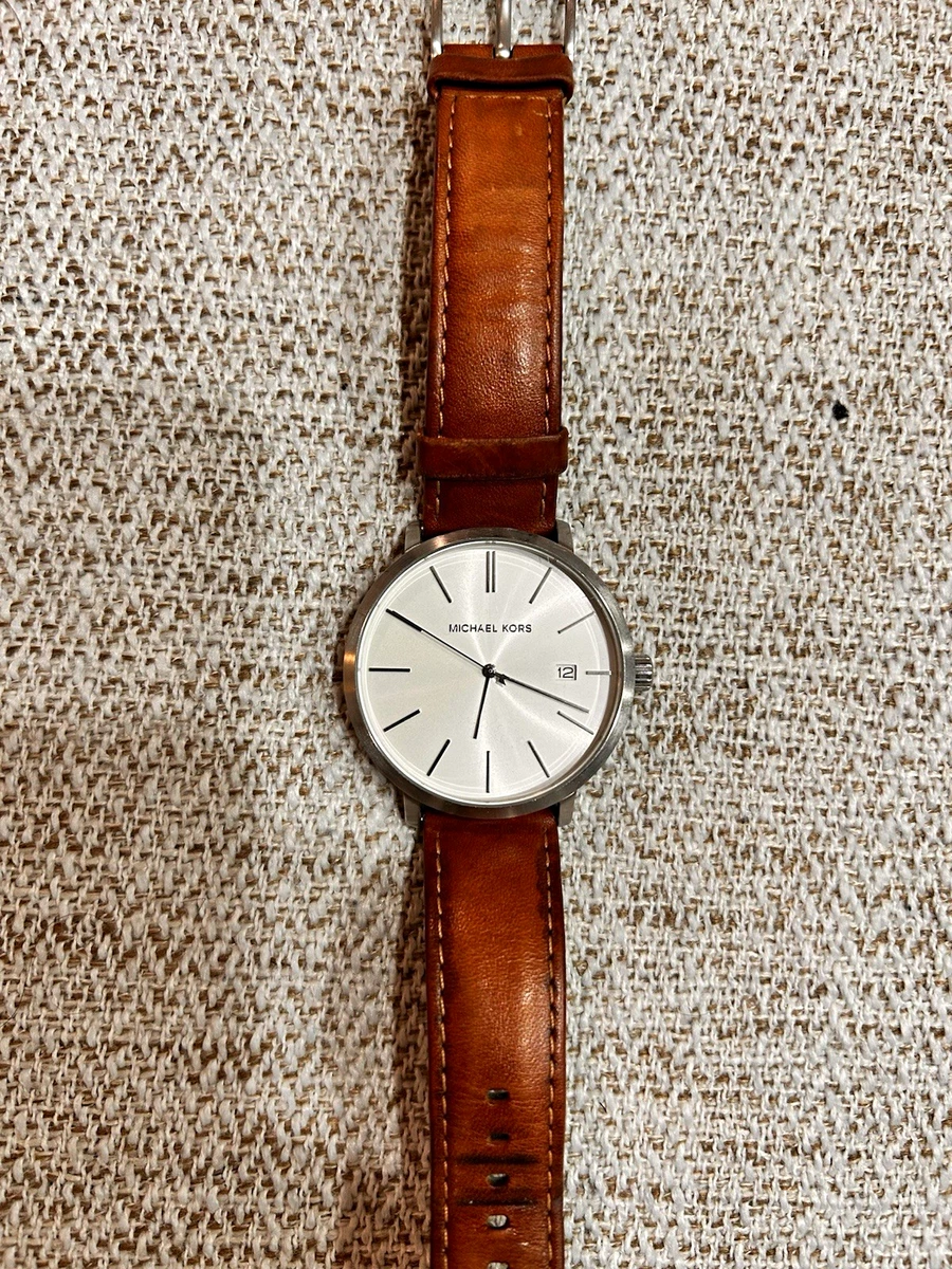 KORS Michael Kors Brown Leather Strap Watch with Cream Dial Preloved Michael Kors watch women leather band Brown MK 2521 | eBay main image 2