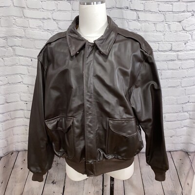 80s-90s vintage A-2 leather bomber JKT