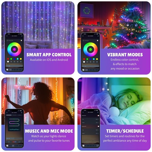 66ft 200-LED Smart Fairy String Lights, Color-Changing, Music Sync, App-Control - Picture 3 of 7