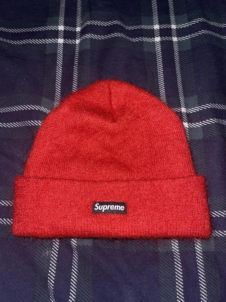 supreme beanie red mohair wool