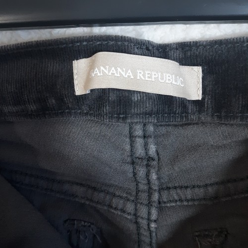 Banana Republic Corduroys Sz 29 Gray Stretch Moto Zippers Skinny Ankle Pants EUC - Picture 4 of 15