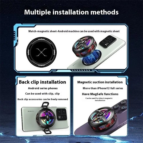 Magnetic Phone Cooler – Digital Display, AI Temp Control, RGB Light - 第 3/4 張圖片