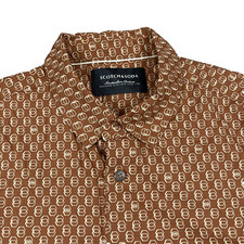 Scotch and Soda Shirt Men's L Brown Geometric Modern
