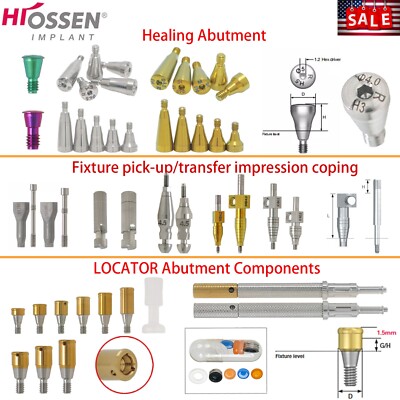 US Fits Hiossen Osstem ET Healing Abutments/Locator/Impression Caps Coping M/R