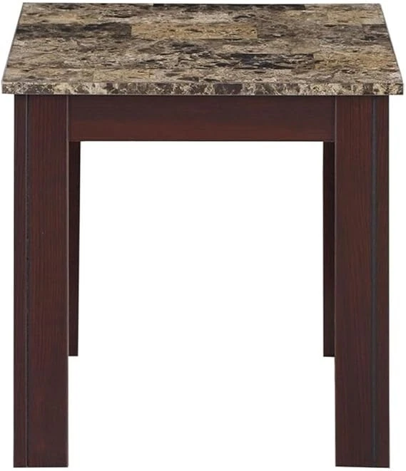Juego ocasional de 3 piezas de madera imitación mármol Coaster Rhodes marrón Foto 3 de 4