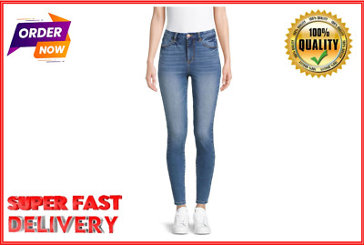 No Boundaries Juniors Super High Rise Curvy Jeggings Size 15 Blue --A2--