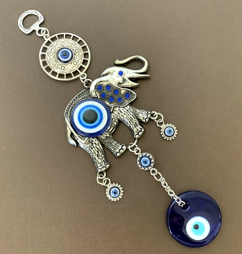 Malocchio blu turco con amuleto elefante fortunato decorazione da appendere regalo retrò-CL05 - Foto 2 di 5