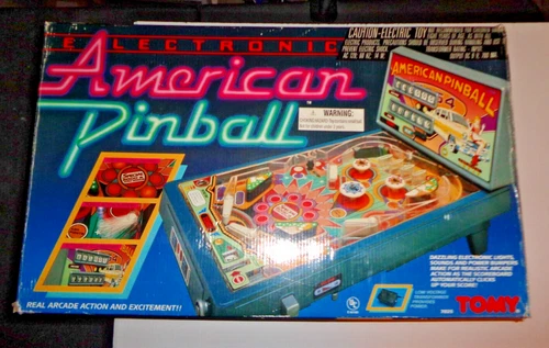 Tomy American Electronic Pinball Machine w/ Original Box - AS IS UNTESTED - 69p